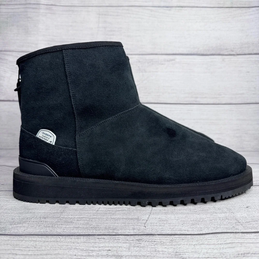 Suicoke Sherpa‎ Waterproof Black Suede Vibram Arctic Grip Boots Mens 10 USW 12